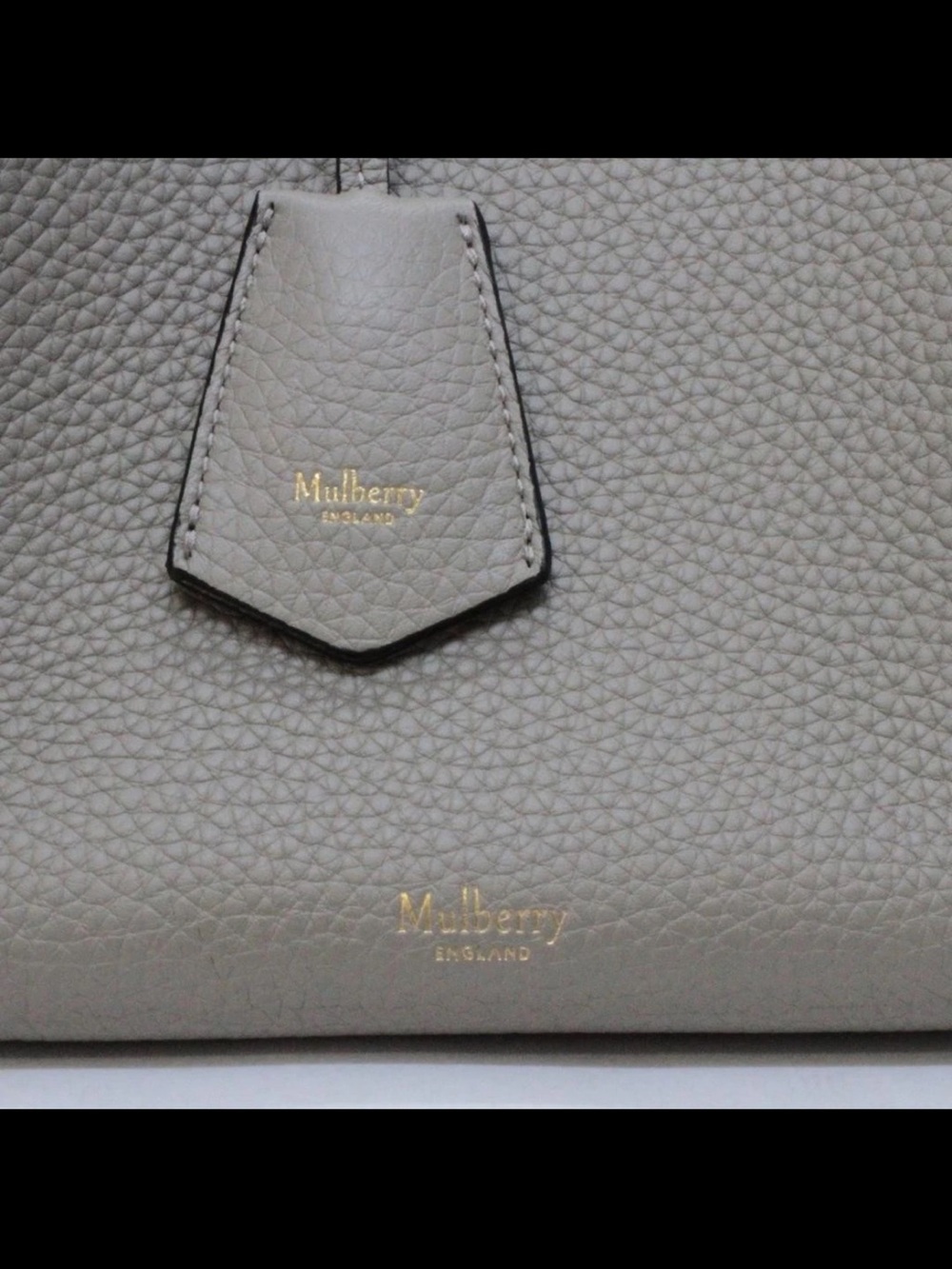 Mulberry Pebble-Grain Taupe Satchel with Braided Handle and Gold Hardware - Picture 4 of 13